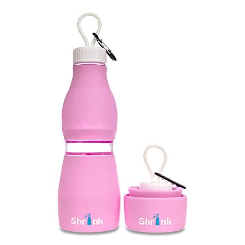 Collapsible Portable Silicone Water Bottle - by Shrink Sports | 24 oz BPA Free Shatter Proof Container | Versatile and Durable for Fitness Activities and Travel