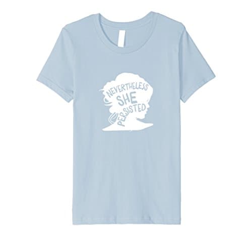 Kids Nevertheless, She Presisted Silhouette T-Shirt - Cool Femini 10 Baby Blue