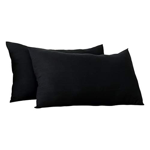 EVOLIVEUltra Soft Brushed Microfiber King Size 20"x40" Pillowcases Pair with Envelope Clousure Set of 2 (20"x40" King, Black)