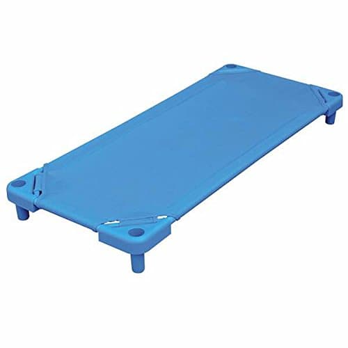 Extra-Large 54 Inch Stackable Daycare Resting Cot / Portable Toddler Bed w/ Heavy Duty Corner Support Brackets &amp; Stackable Space Saving Design Safely Holds 150lbs Without Sagging I 1 pack
