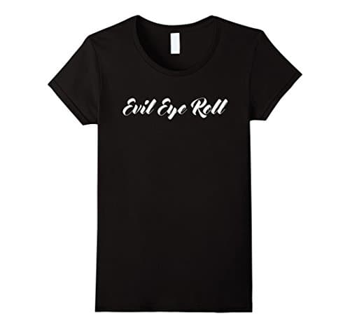 Womens Funny Sarcastic Eye Roll T-shirt Humor Expression Tee Medium Black