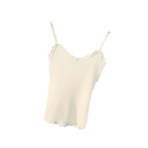 OHJ Women’s Camisole Tank Top [ solid color ] (White)