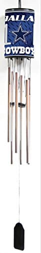 Dallas Cowboys Wind Chime, is all metal with a brass or Chrome finish, measures 33" in length.