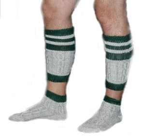Dirndl Trachten Haus 2 Piece Long Embroidered German Lederhosen Wool Socks Cream/Green
