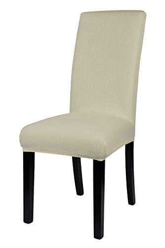 Homluxe Universal Spandex Stretch Dining Room Chair Slipcovers (4, White)
