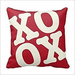 red Xoxo Cotton Linen Throw Pillow Case Cushion Cover Colorful18x18
