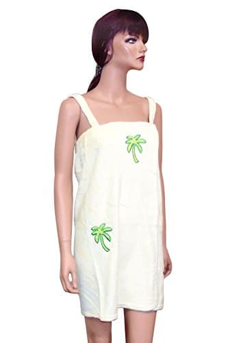 JH Smith Ladies Wrap with Shoulder Straps - Yellow Polyester Fleece with Palm Trees - 2X-Large