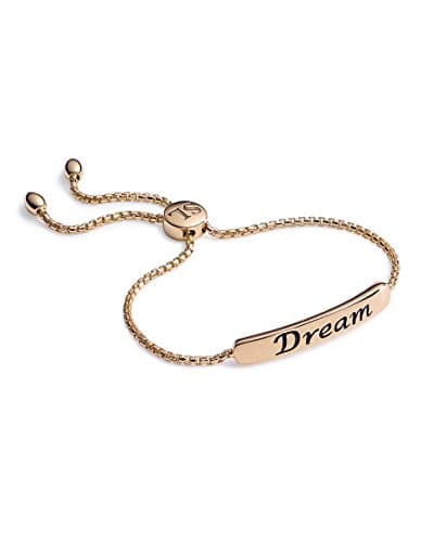 Sasha Liv Yellow Gold Plated Plated Giselle Speak "Dream" Chain Inspirational Bracelet