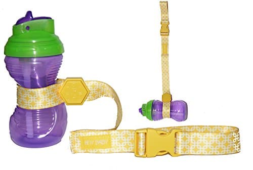 Sippy Cup Straps for Baby Bottle Toy Leash Stroller High Chair Strap Boys Girls (Yellow)