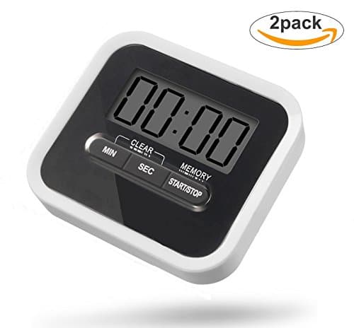 2pcs Magnetic Backing Kitchen Timer with HD Large Screen,Big Digital,Louder Alarm, Multiple Timing Modes