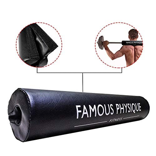 Famous Physique Barbell Pad Squat Pad - Shoulder & Neck Protection Pad for Squats & Hip Thrusts – Great for Squats, Lunges, Weight Lifting & Hip Thrusts – Neck & Shoulder Protective Pad Support
