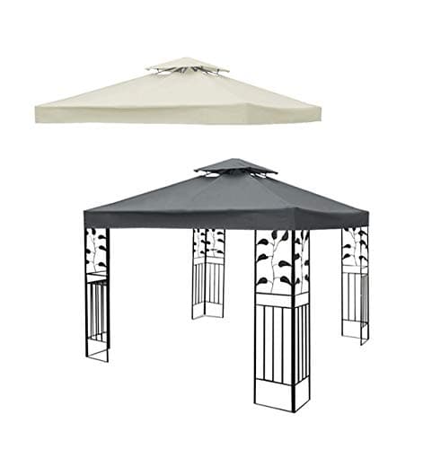 Gazebo 3 x 3m Garden Metal Marquee Patio Party Tent Canopy Shelter Pavilion (Dark Grey)