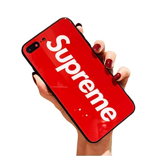 iPhone 8 Plus Case, iPhone 7 Plus Case, Street Fashion Tempered Glass Back Cover Soft Anti-Scratch TPU Case For iPhone 8 Plus / 7 Plus