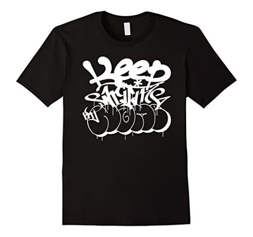 Mens keep writing my Name - graffiti bombing white Large Black