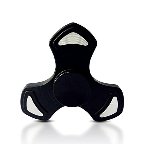 360 Metal Fidget Spinner Gadget for Kids and Adults – Reduce Anxiety Stress, Helps Focus, Reduce ADHD, Anti-Anxiety, Anti-Stress Ceramic Cube Bearing Toy (Black, Metal)
