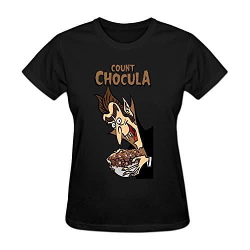 Edesetguy Womens Design Count Chocula Cereal Crew-Neck T-Shirt M Black