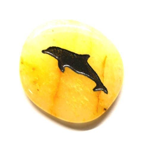 Dolphin Crystal Gem Palm Animal Totem Charm Stone by Mystery Mountain