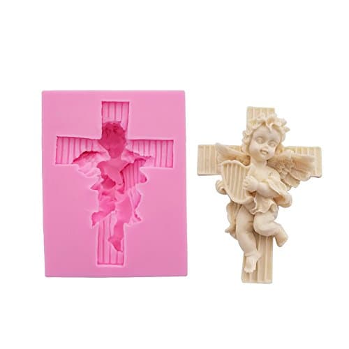 Yatim Organ Cross Angel Big 3D Silicone DIY Baking Mold for Homemade Soap, Cake, Cupcake, Bread, Muffin, Pudding, Jello, Bread, Cheesecake, Cornbread, Biscuit