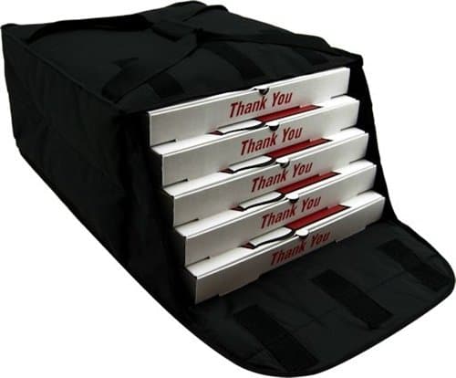 16-18” Pizza Delivery Bag Removable Hardboard Bottom Support, Holds (4-5) 16-18" Pizzas, Case Qty 5