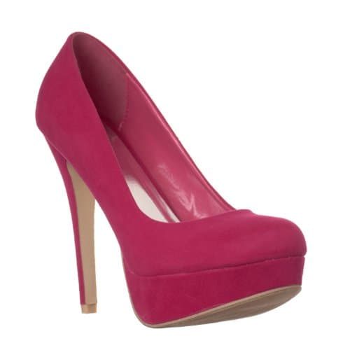 Diamond Womens Sweet Velvet Hidden Platform Pumps, Fuchsia, 9