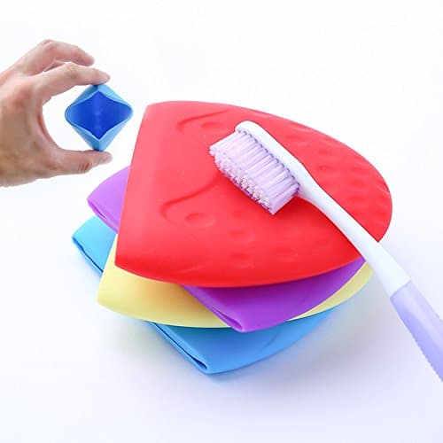 Sumworld Silicone Flexible Travel Gargle Cup Set of 2 &amp;Toothbrush Cover Set of 2.