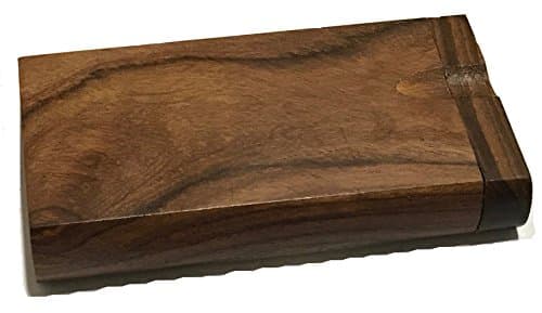 Wooden Storage Box Handmade Swivel Top Inlaid Wood Box With Bat + Cleaner