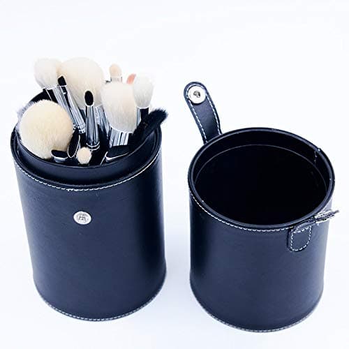 CS ESSENTIALS PU Leather Makeup Brush Storage Organizer Box (Black)