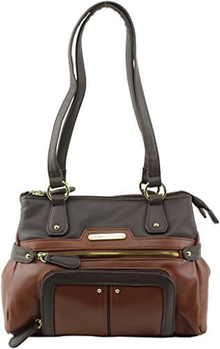 Stone Mountain Plugged In Nappa Talia Satchel, Cognac/ Dark Brown