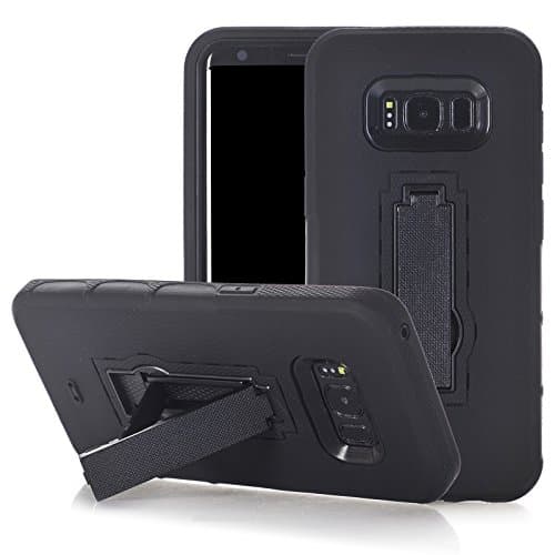 For Samsung Galaxy S8 Plus Case, Yxim(TM) 3in1 Shock Absorbing Soft Rubber Hard Back Case Hybrid Cover Kickstand Cover Shield For Samsung Galaxy S8 Plus (Black)