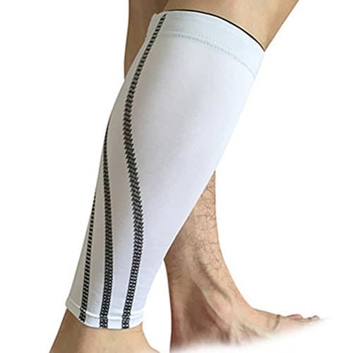 (2PCS) Football Pads Shin Guards Soccer Protective Leg Calf Compression Sleeves Sports Safety Cycling Running Fitness shinguards (X-Large, White)