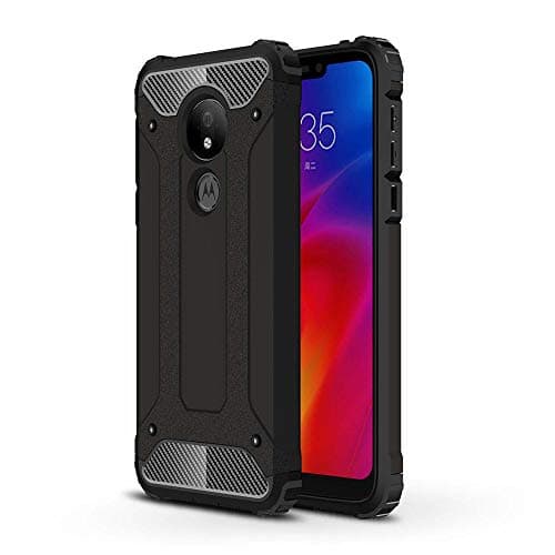 Moto G7 Power Case, Dust/Fingerprint Proof Slim Lightweight Design - Shock Absorption Dual Layer Protective Cover for Motorola Moto G7 Power Case + Touch Pen (Black)