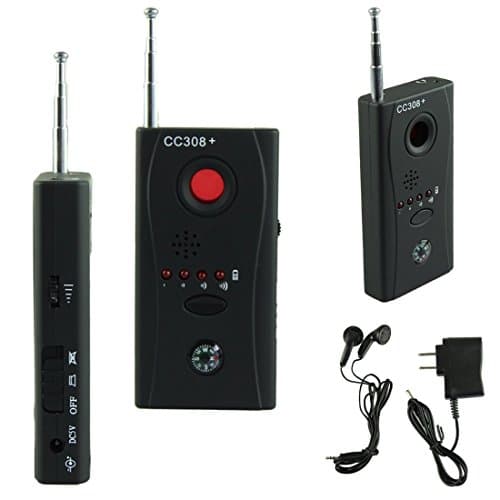 Full-frequency Wireless Anti-spy Signal Bug Almighty Rf Detector Hidden Camera Laser Finder with Earphone and Charger Black