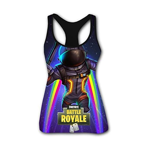 Women's Fashion 3D Printed Astronaut Rainbow Polyester Sleeveless Tank Top M