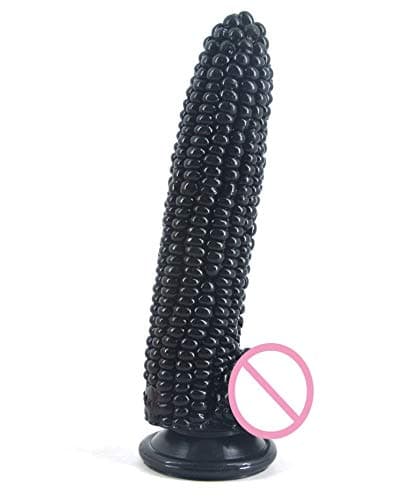 Big Suction Cup Fake P-énis Corn D-ick Funny Toys for Women Particle Surface V-agina Stimulate Beads Privacy Shop,Black