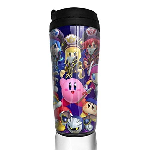 Reusable Coffee Mug,Kirby,Milk Tea Drinking Water Bottle Coffee Mug Carry Hand Cup for Kids Teens Adults 12oz