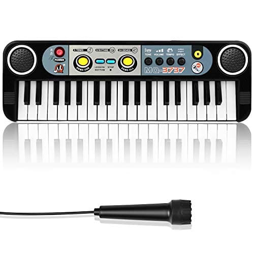 ZJTL Piano Toy Keyboard for Kids Gift Music Instruments with Microphone 37 Keys MQ-3737