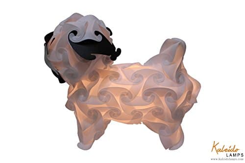 Puzzle Lamp: Handmade Pug Dog / Puppy IQ Night Lights Cord &amp; Bulb Included (Black)