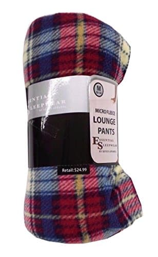 Essential Sleepwear Men Micro Fleece Lounge Pants - Wrapped Pajama Pants (Print 1, M (32-34))