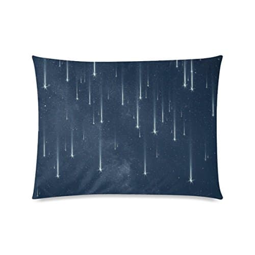 Wishing Stars Zippered Cotton Rectangular Pillow Cover Pillowcase Decorative 20x26 Twin Sides