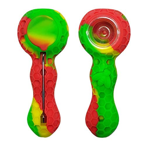 Esoultech Silicone Unbreakable Shape 4.4" Straw with Lid and Glass Free Decor Bowl Inside - Smoking Hot Deal! (Pink)