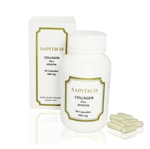 Intensive Collagen and Keratin Complex by Saintsco® - 90 Capsules - The Most Powerful Anti-Aging Formula for Vibrant, Healthy Hair, Skin, and Nails