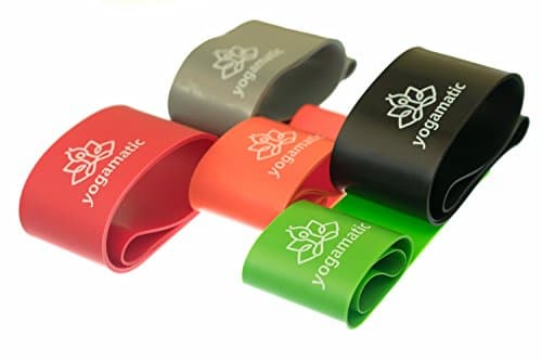 Artmatic Fit Resistance Loop Exercise - Set of 5 Premium Natural Latex Workout Bands include Carry Bag, The best for lose weight, fitness, pilates and yoga