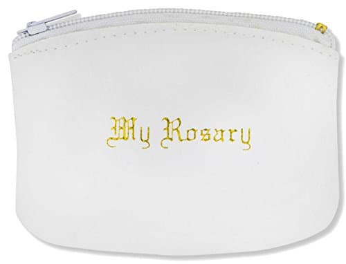 VILLAGE GIFT IMPORTERSGood Shepherd Creations Traditional Rosary Pouch with Embossed My Rosary (White)