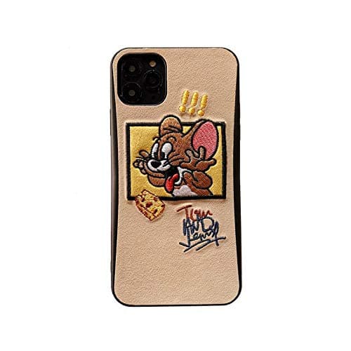 tuehanshop - 3D Embroidery Tom and Jerry Phone Cases for iPhone 11 pro max Case Cute Cartoon Cover case for Phone 7 8 Plus x xr xs max 11pro Material - for iPhone 11-Style 32