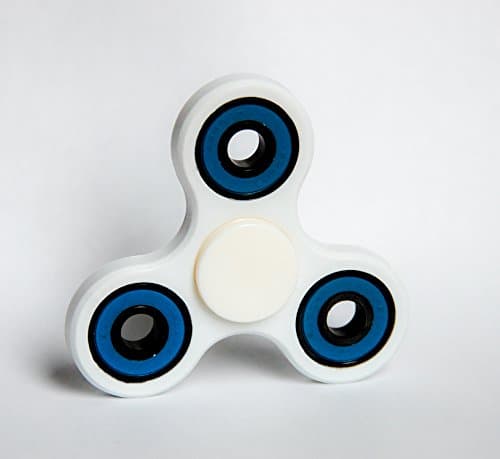 Spinner Fidget Toy EDC - Relieves Your ADHD ADD Anxiety Boredom Increases Focus and Calm Autism in Adult &amp; Children - FULL Ceramic Zr02 Bearing 1-2 Minute Spins - Heavy Duty PE Plastic (White)