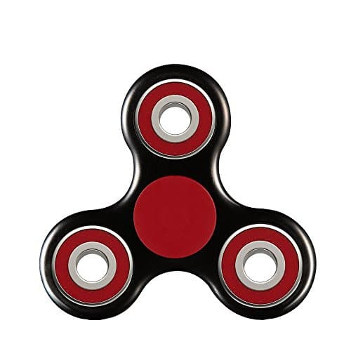 Toplay Multi-color Fidget Spinner Toy Stress Reducer Ceramic Bearing - Perfect For ADD, ADHD, Anxiety, and Autism Adult Children (Black-R)