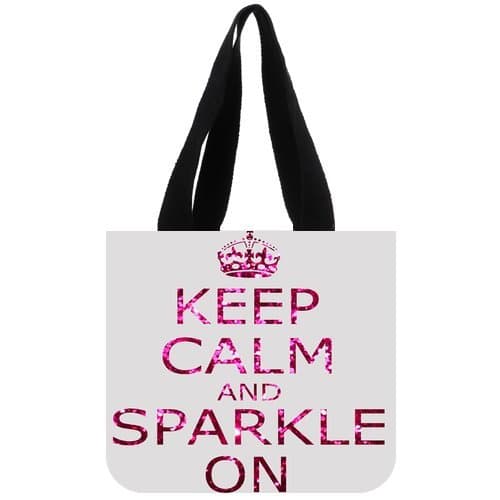Fashion Custom Keep Calm and Sparkle On Tote Bag Canvas Shopping Bag