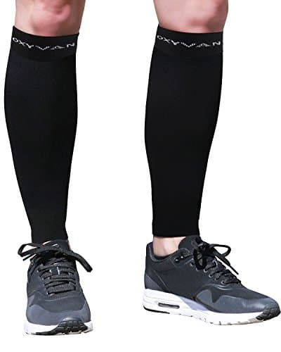 OXYVAN Calf Compression Sleeve (20-30 mmHg) Leg Support Unisex Socks for Men &amp; Women Shin Splints Pain Relief Recovery Sports Athletic Running Cycling Travel