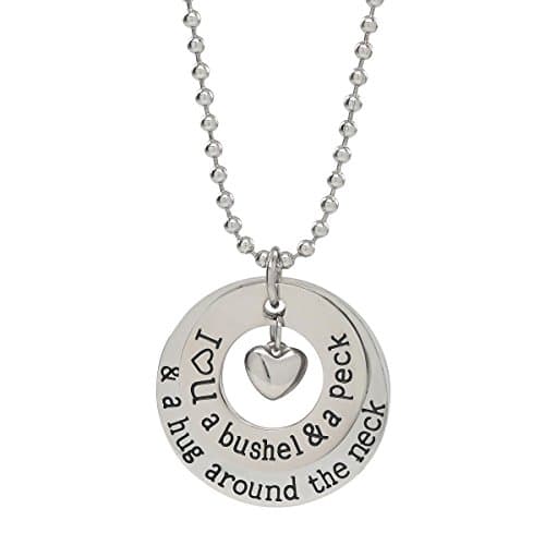 'I Love You a bushel &amp; a peck &amp; a hug around the neck' Pendant Necklace