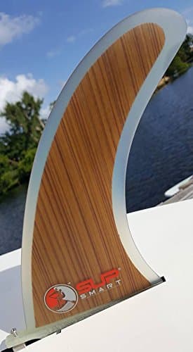 Wooden Fin - 10" Single Fin in Center for Stand Up Paddle Boards - No Dirt and No Bubbles inside these SUP Fins. Fiberglass with Wooden Core can provide more strength. (Gloss, 9")